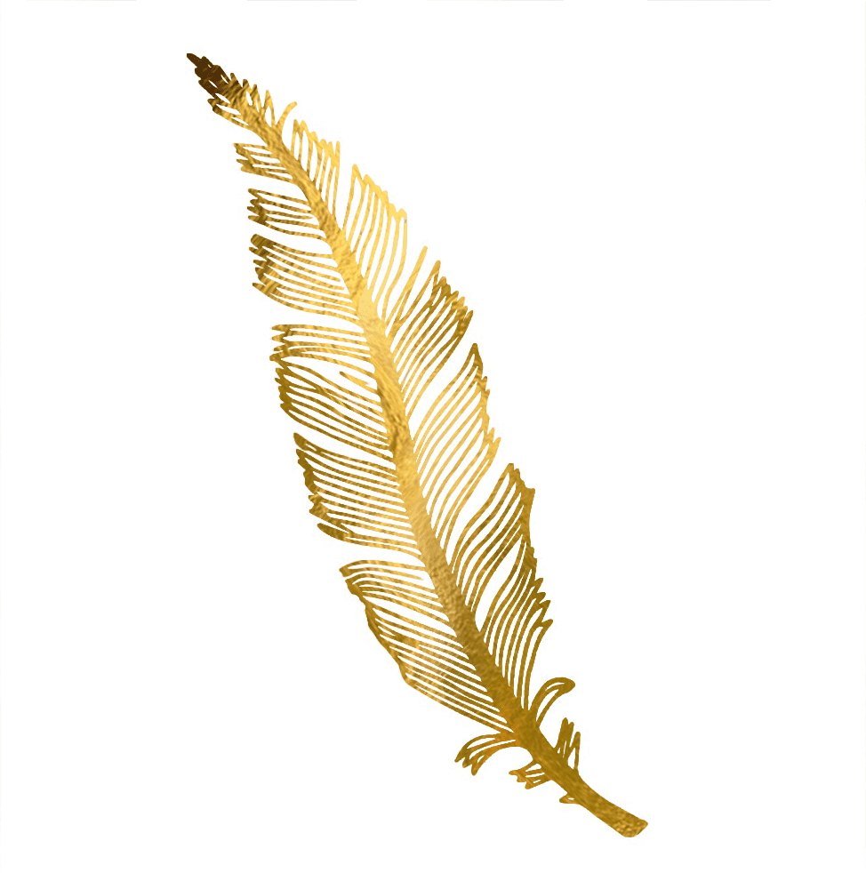 Be feather gold pack de clipart transparent