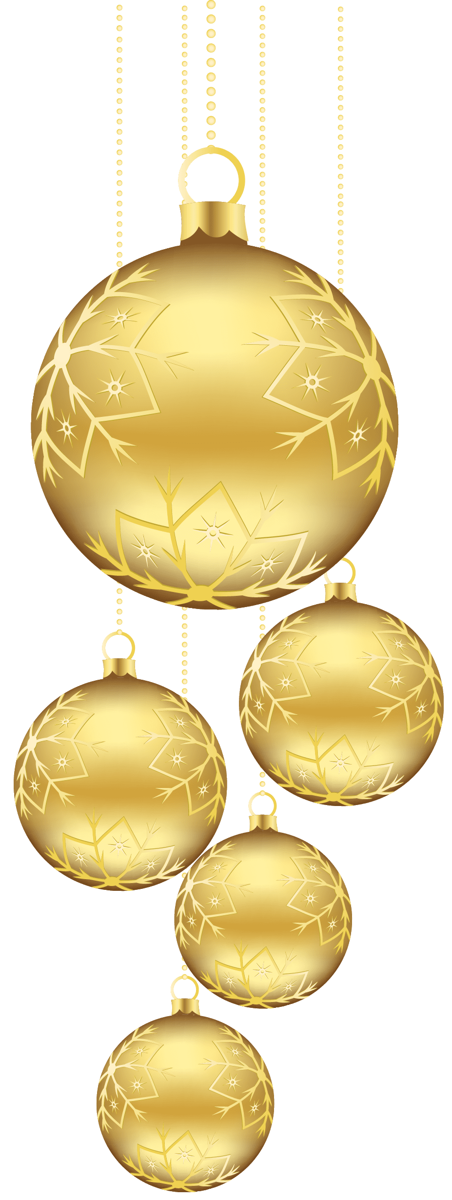 Christmas golden balls ornament picture clipart