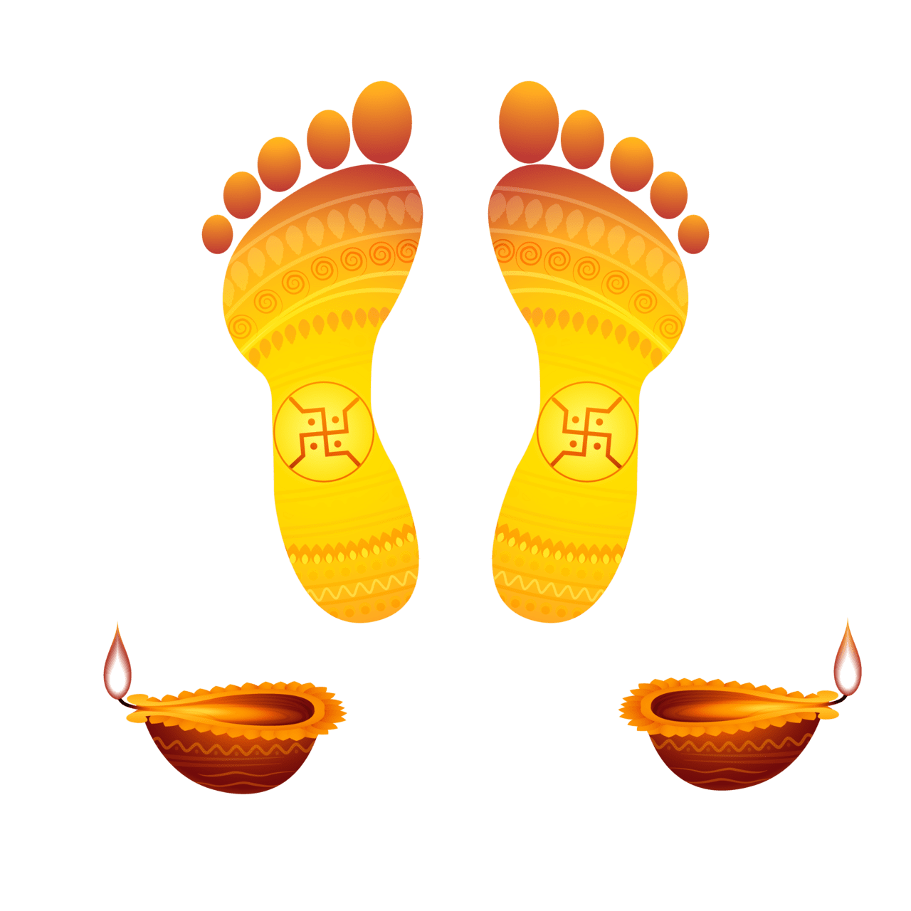 Feet goddess laxmi clipart free