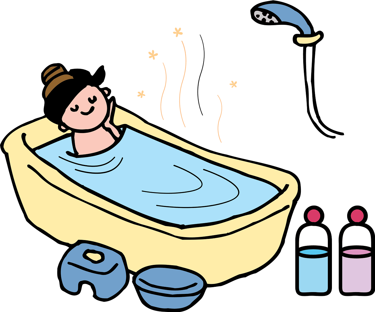 Woman taking bath vector clipart images