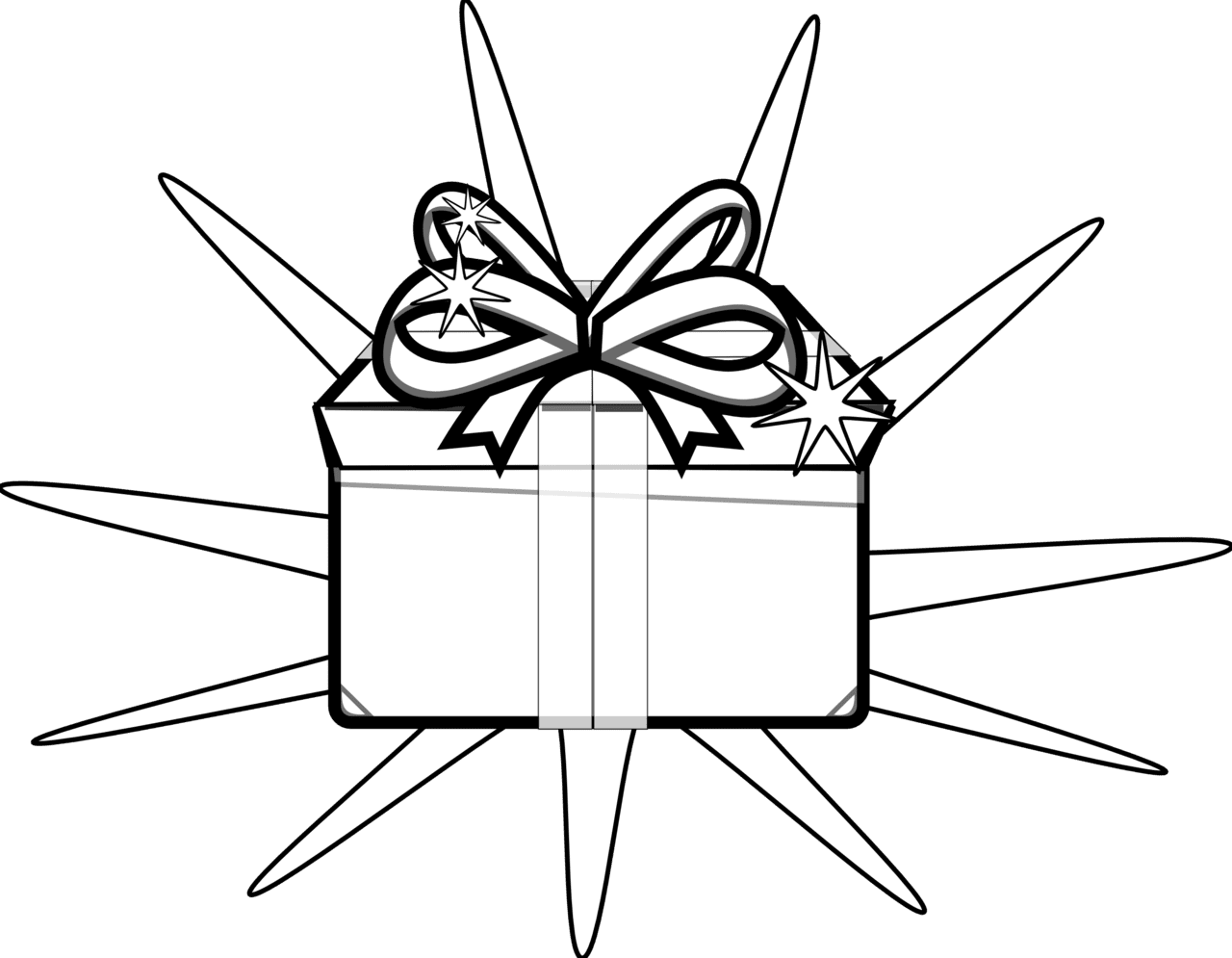 Present black and white christmas clipart wikiclipart background