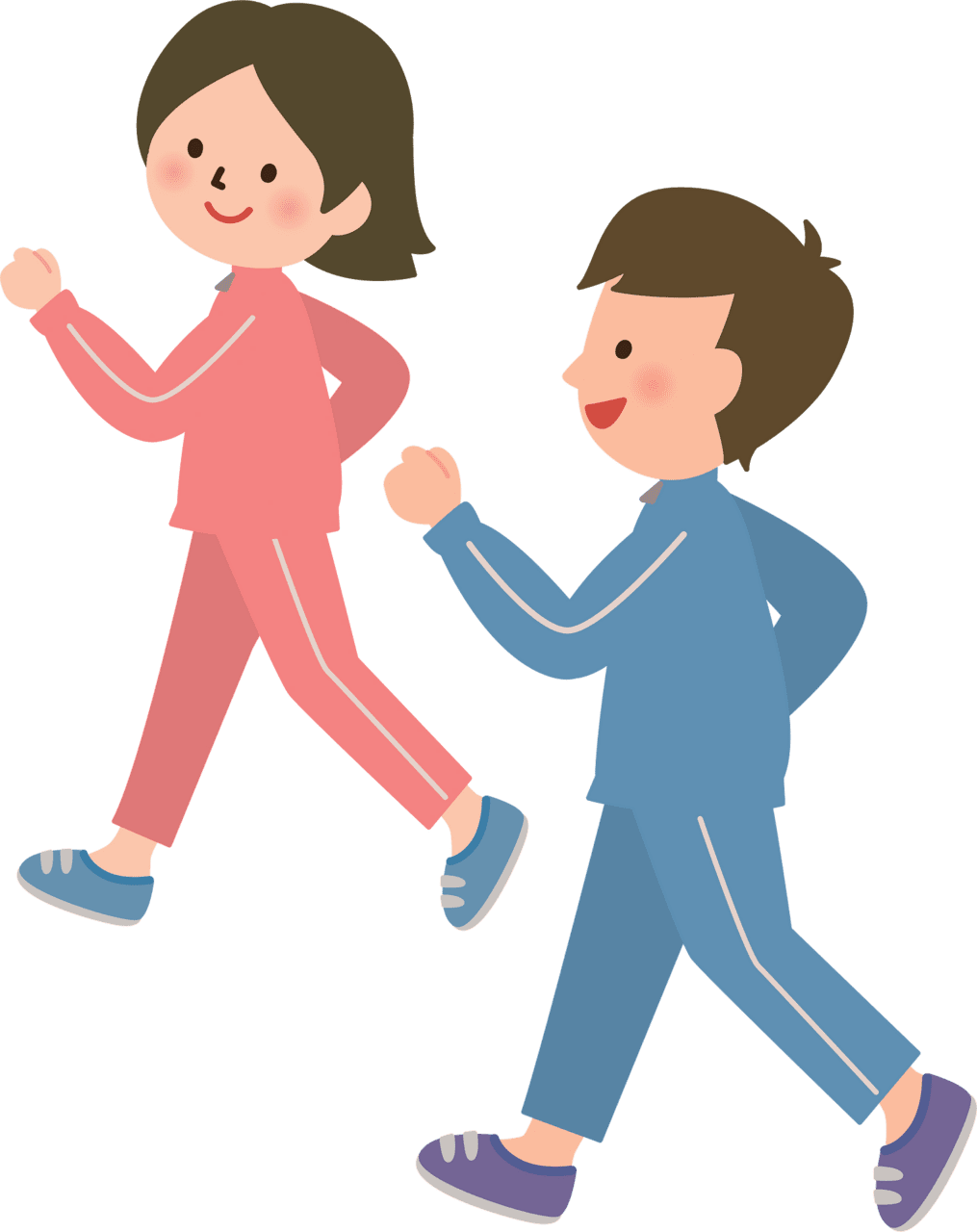 Couple is walking for exercise vector clipart images