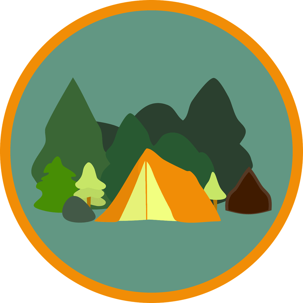 Camp tent vector graphic clipart