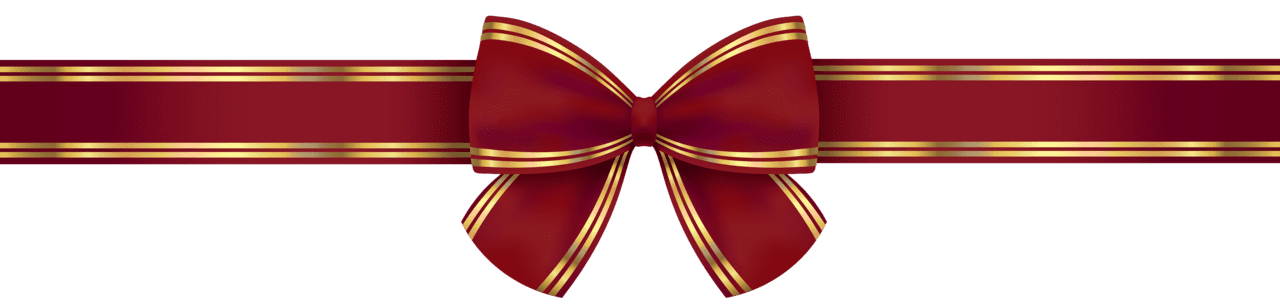 Ribbon red gold bow clipart image