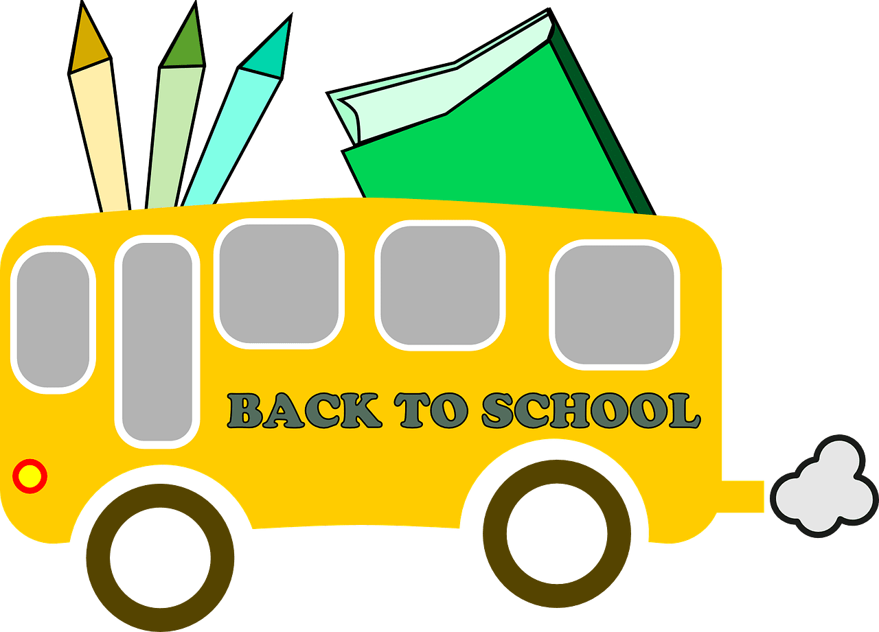 Back to school bus vector graphic clipart