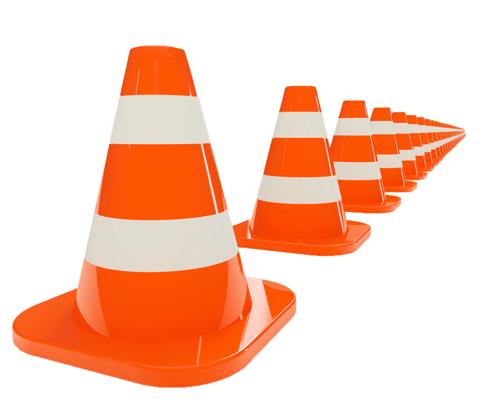 Safety orange cone clipart image