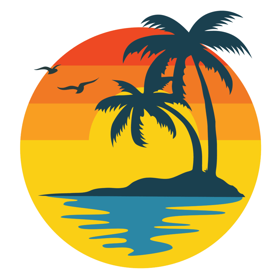 Sunset beach sumer tropical holiday clipart picture