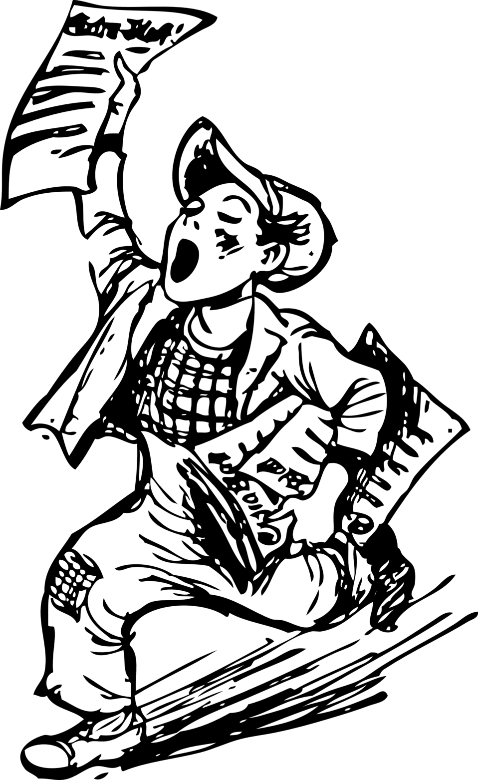 Newspaper clipart image newsboy id