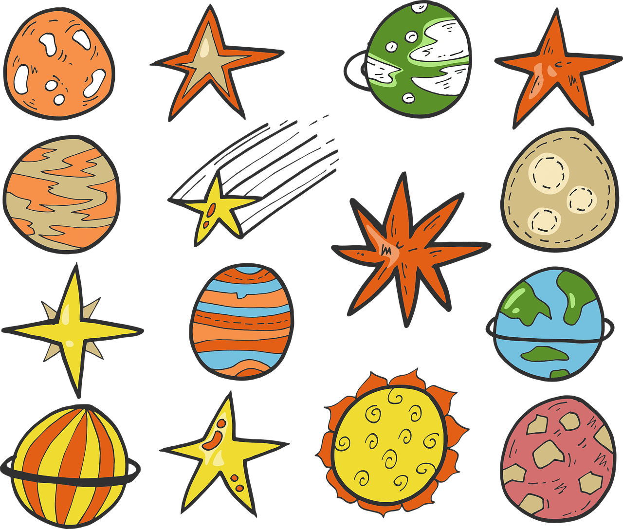 Space stars planets the universe vector graphic clipart