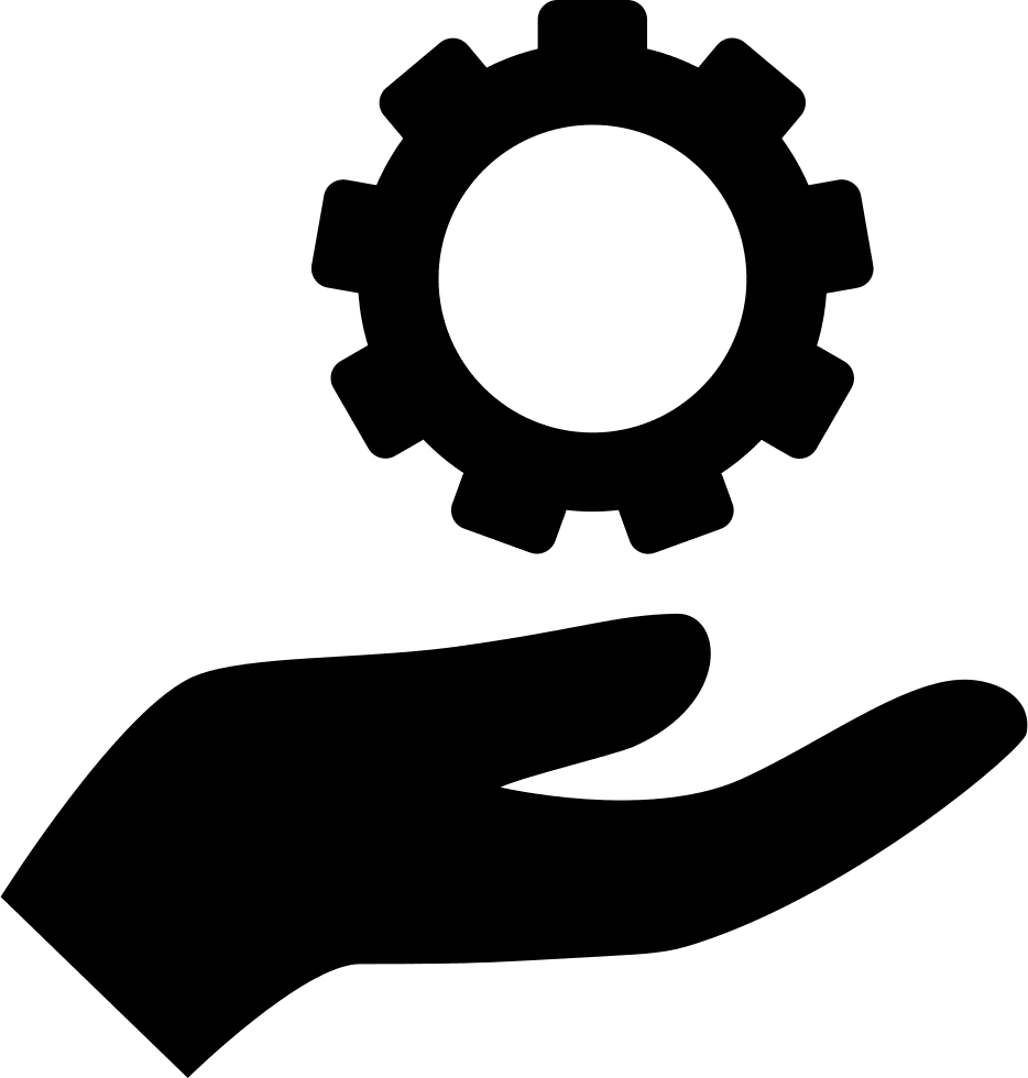 Hand with gear clipart large size image