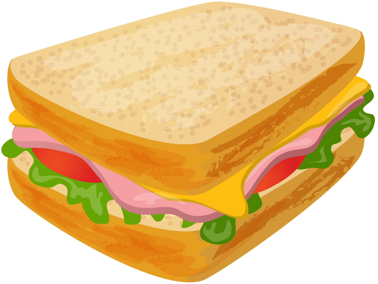 Ham and cheese sandwich clipart image