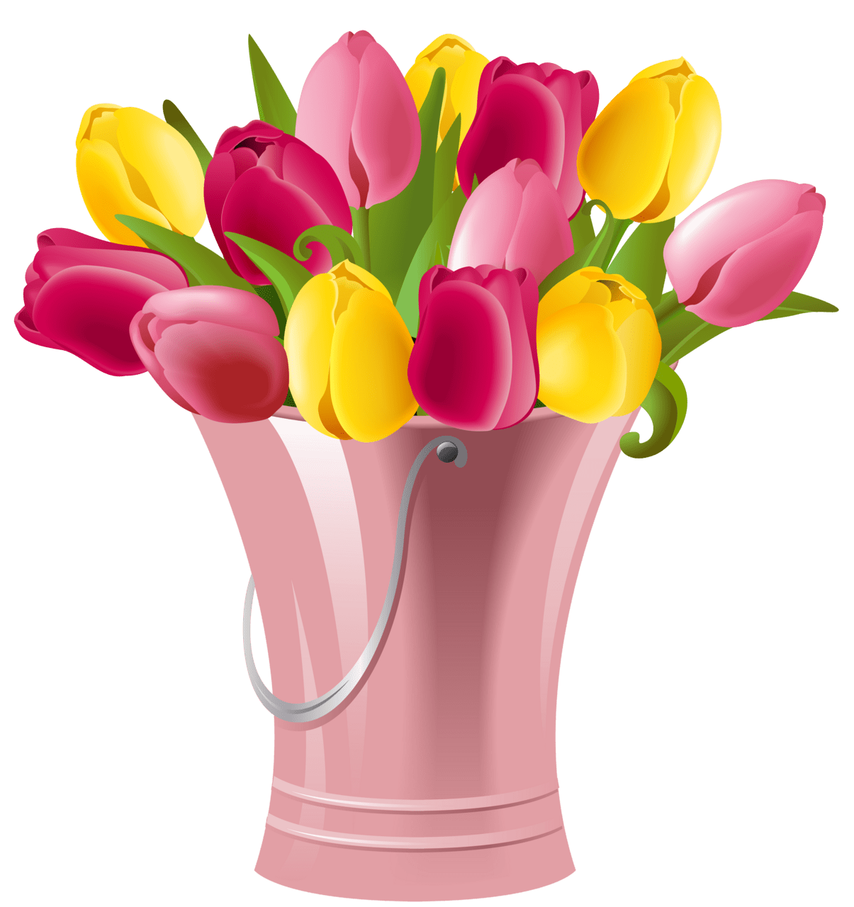 Spr bucket with tulip clipart image