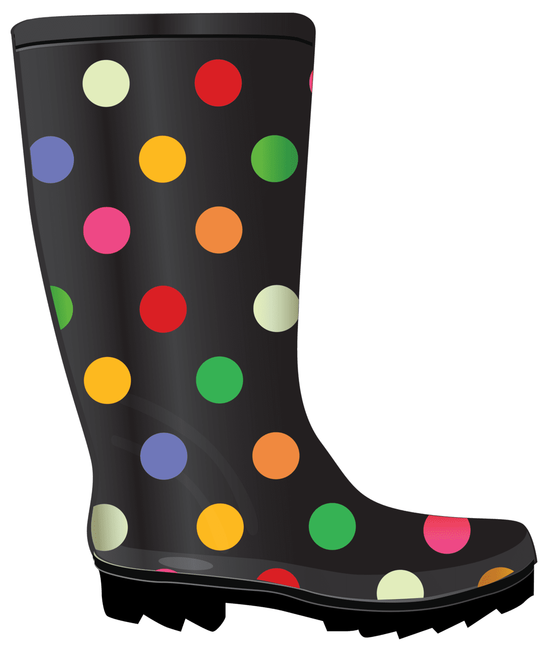 Shoe dotted rubber boots clipart image