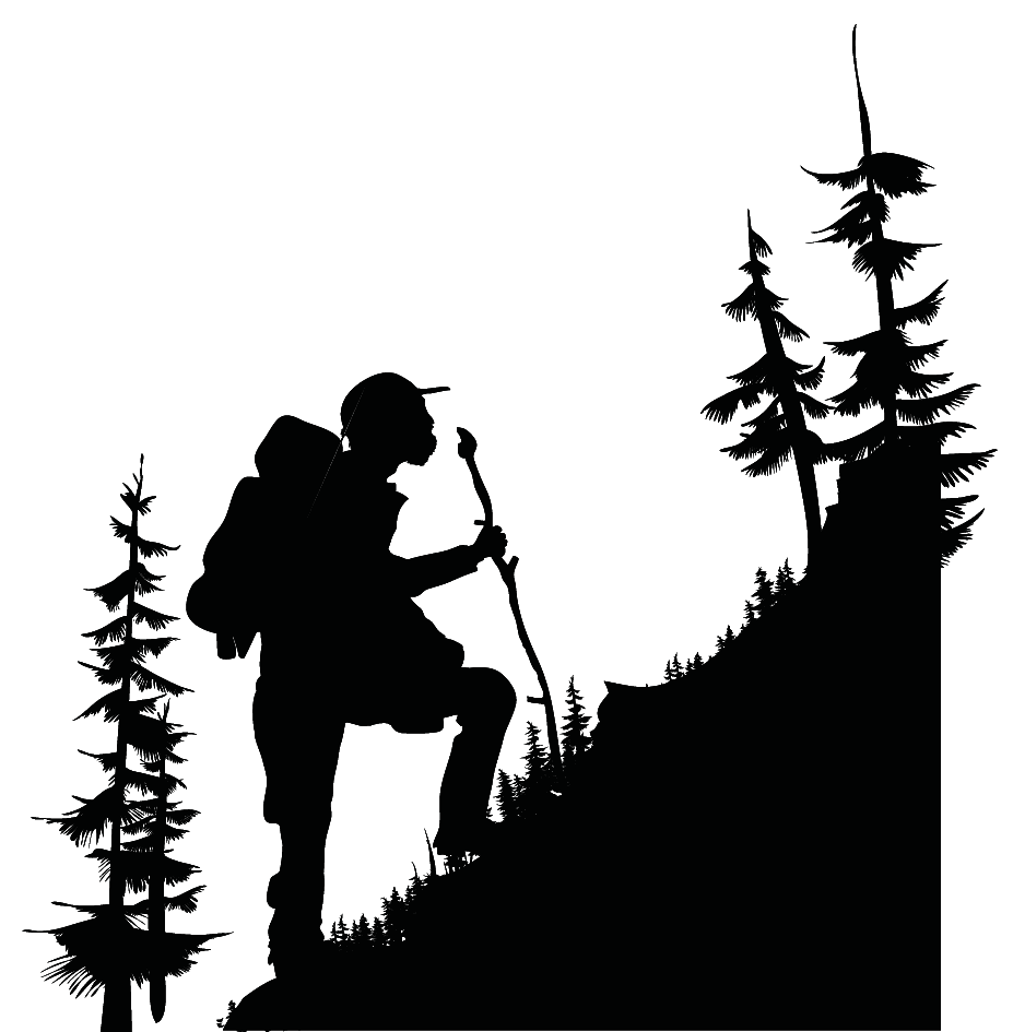 Hiking adventure nature trail outdoor exploration clipart clip art