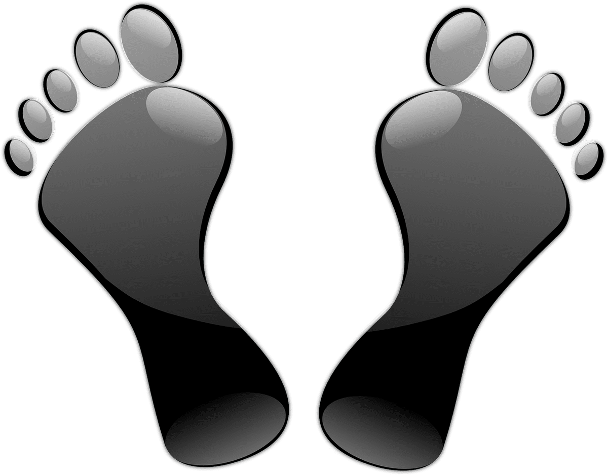 Digital foot prints and students clipart vector