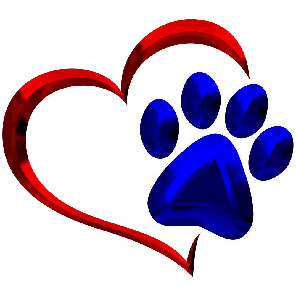 Paw print my heart art clipart logo