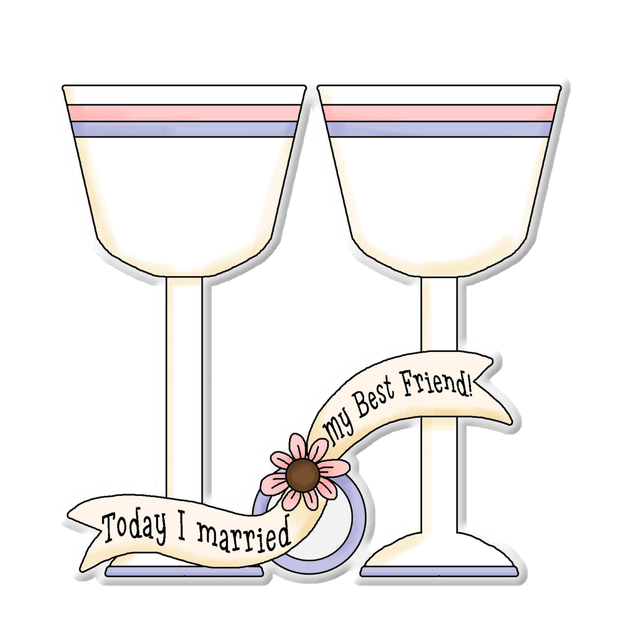 Wine glass pin page clipart image 2