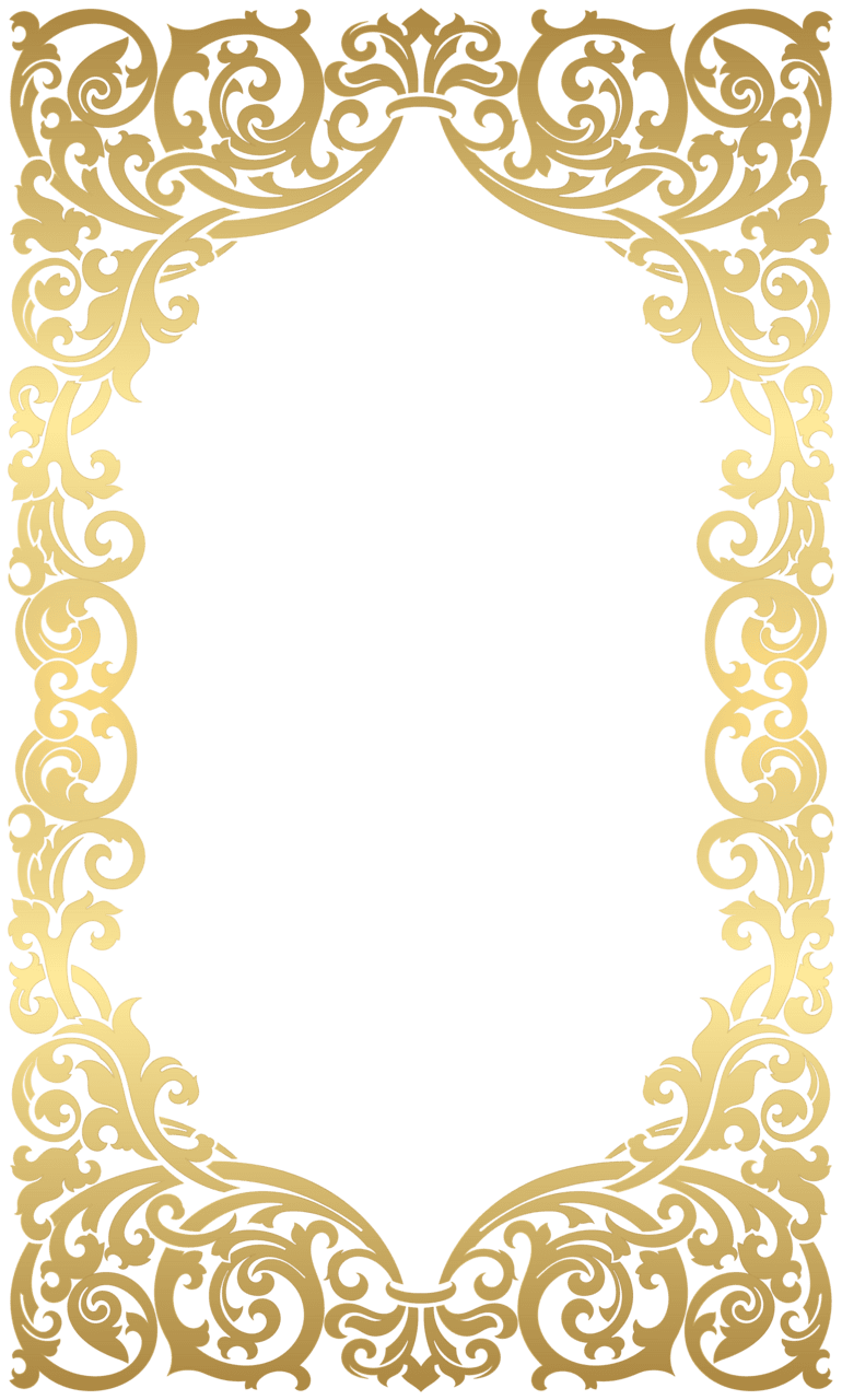 Picture frame ornate gold clipart