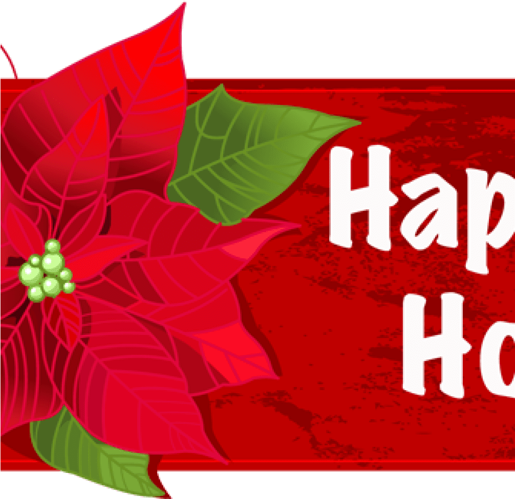 Poinsettia happy holidays clipart holiday banner background image with no