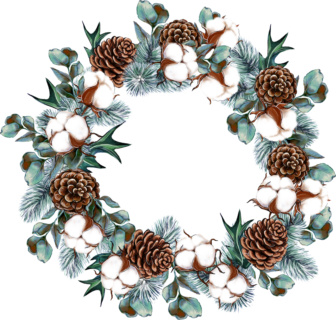 Wreath pin page clipart image 6
