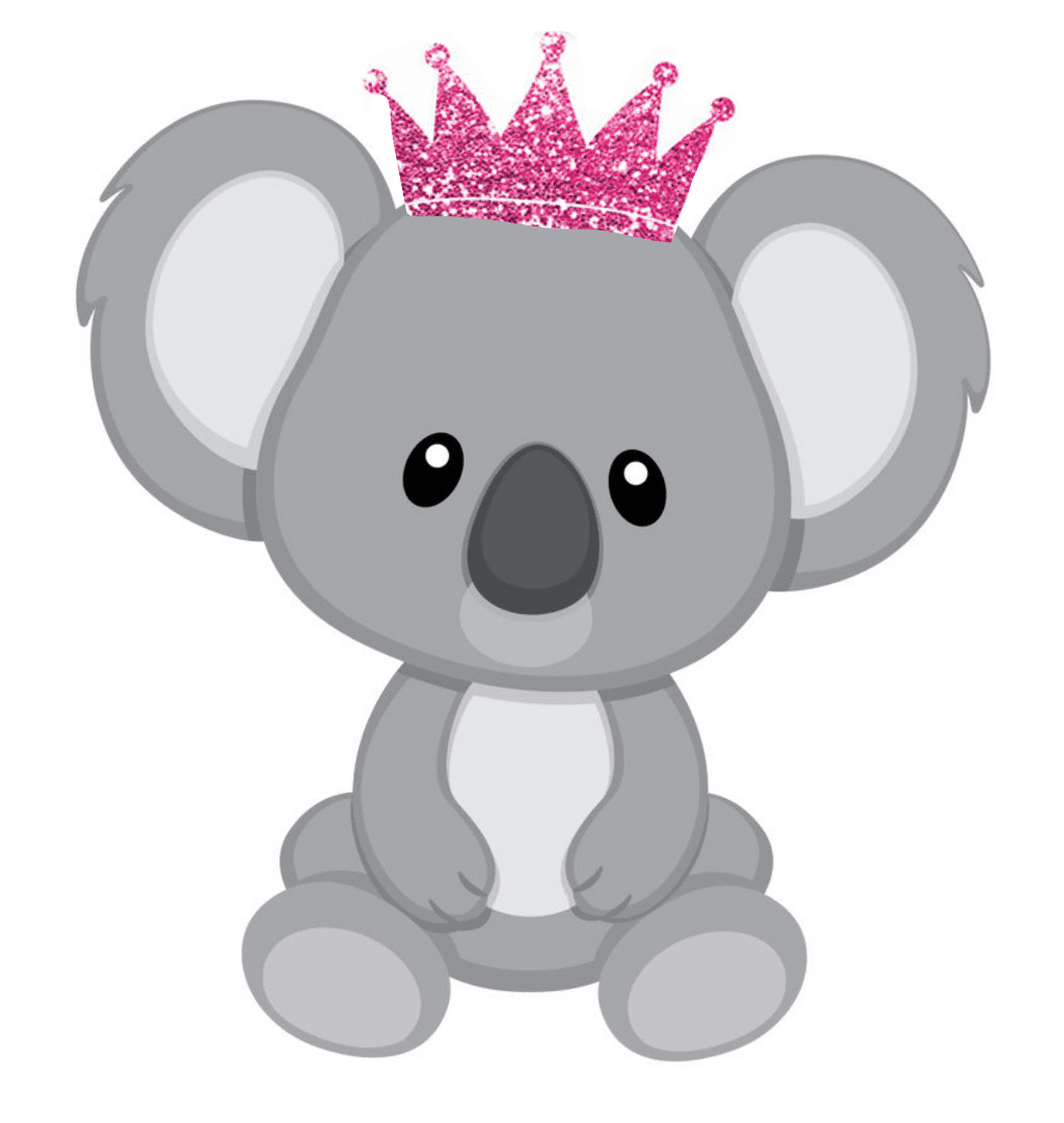 Princess koala bear crown pink family clipart full size image