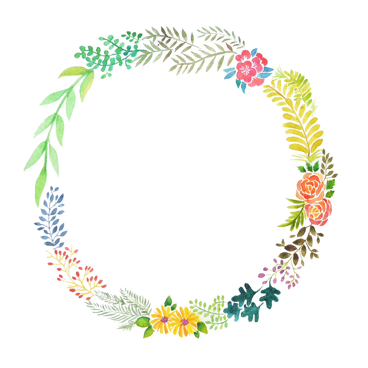 Wreath floral headpiece clipart logo