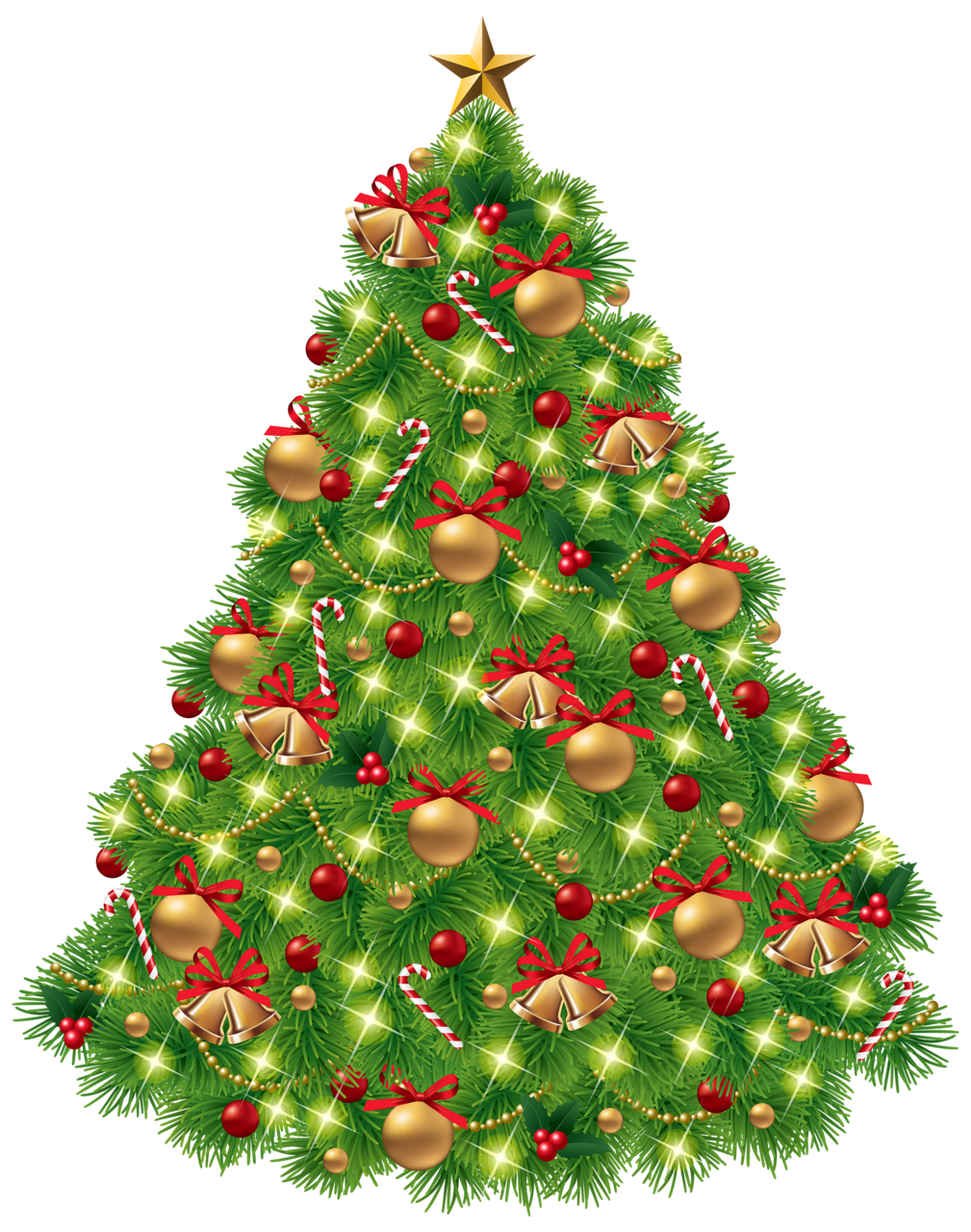 Pine tree mas with decoration clipart logo