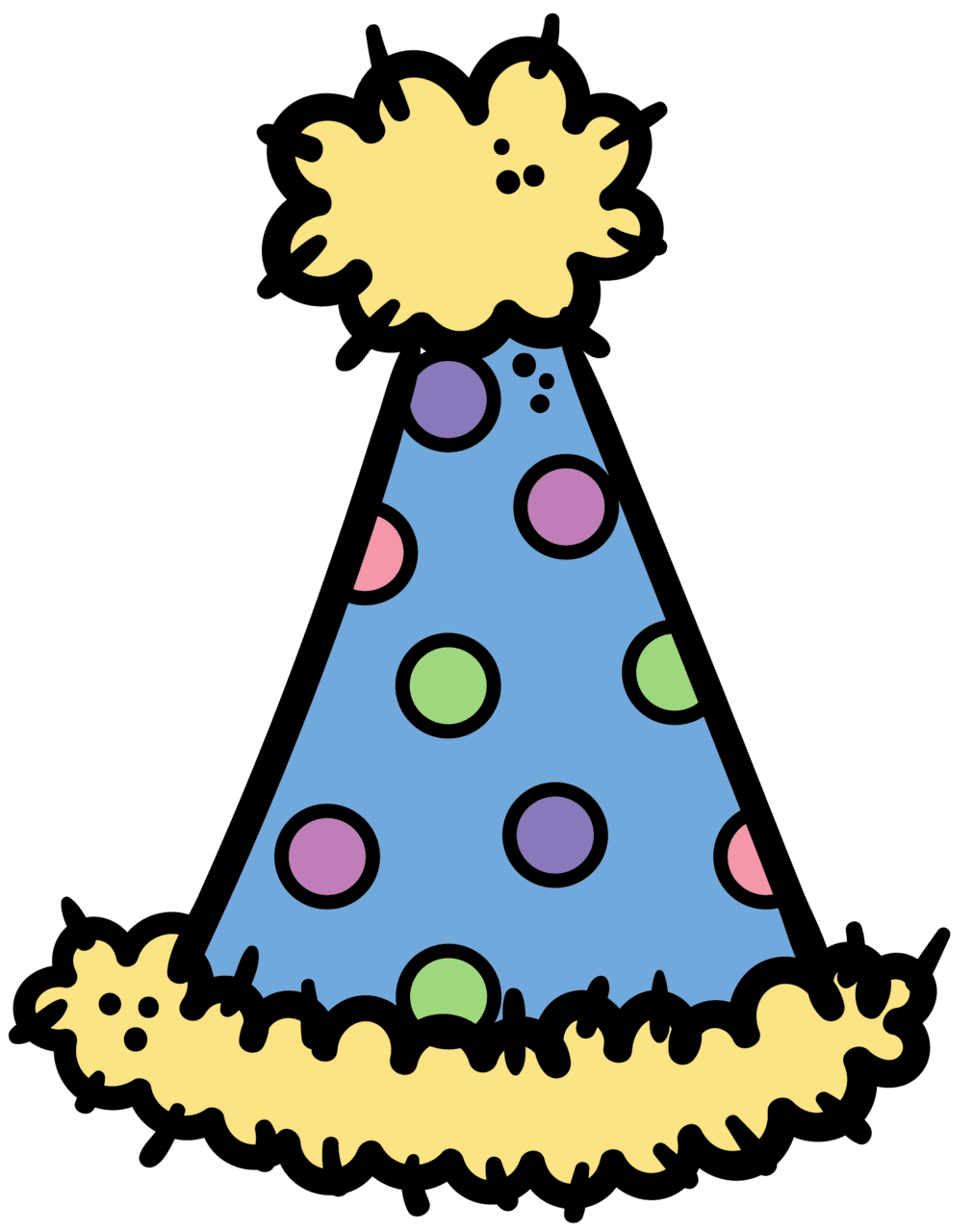 Party hat pin page clipart vector