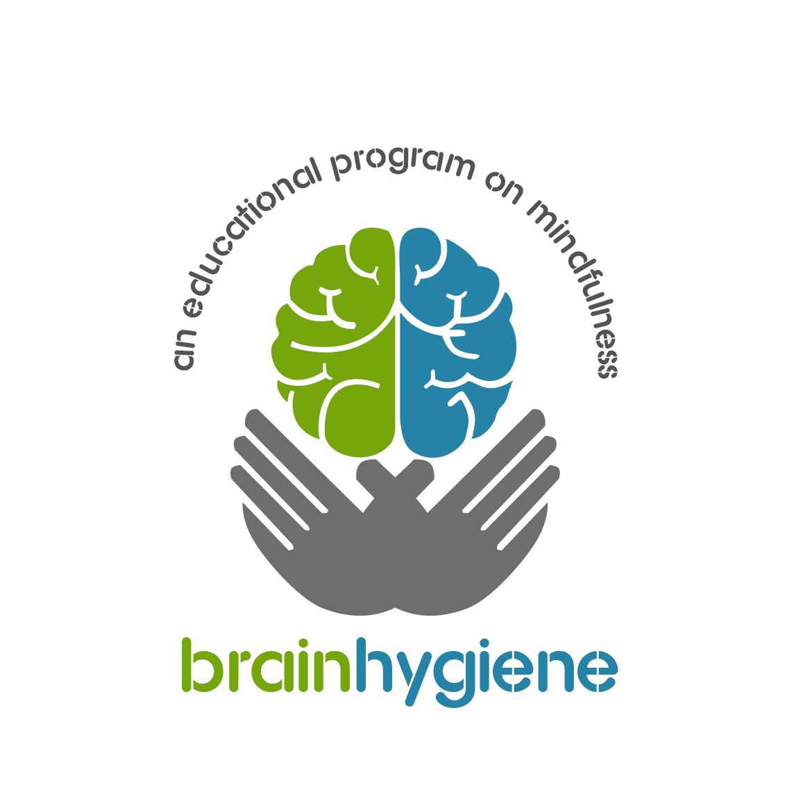 Mental health brain hygiene logo design clipart