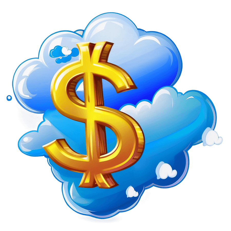 Dollar sign in cloud clipart background