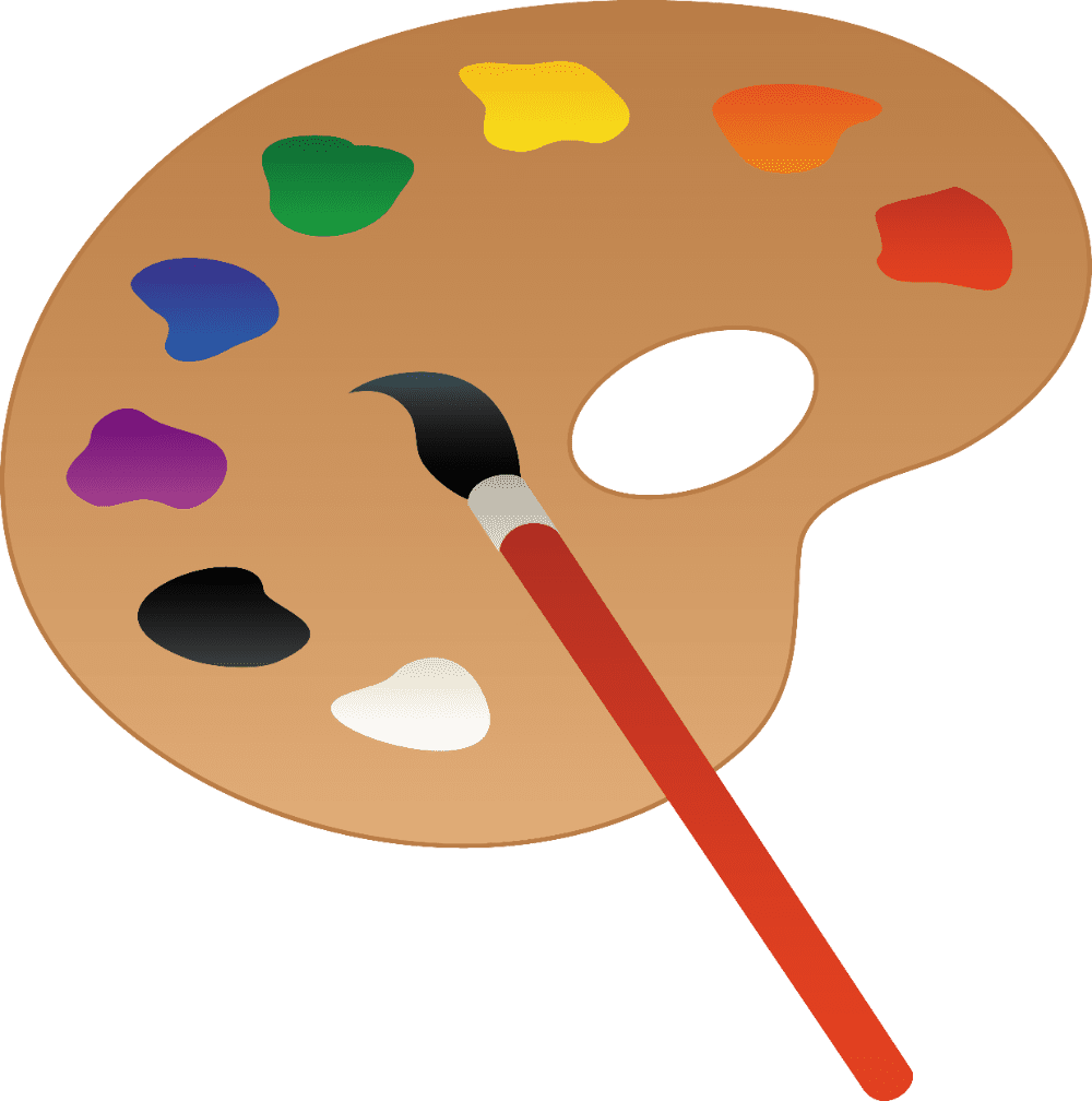 Paint and paintbrush palette clipart vector