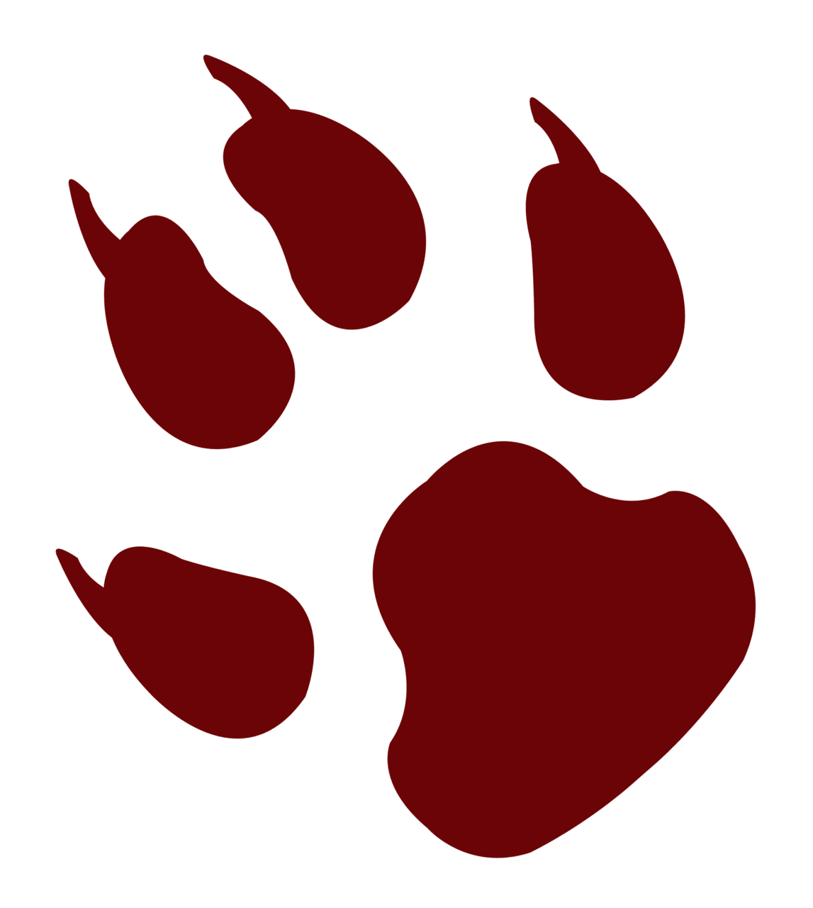 Paw print animal footprint clipart vector