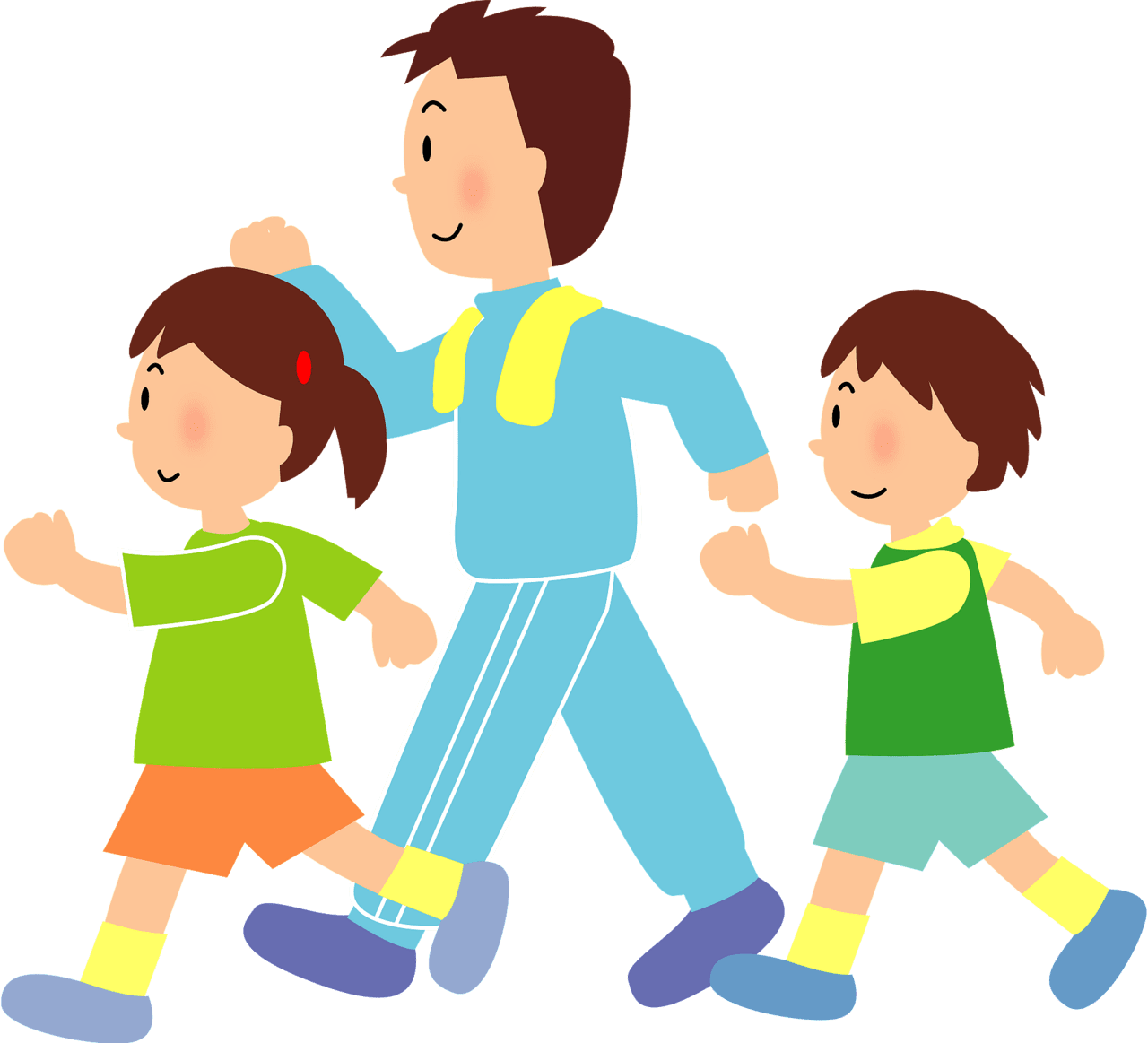 Family is walking together vector clipart images