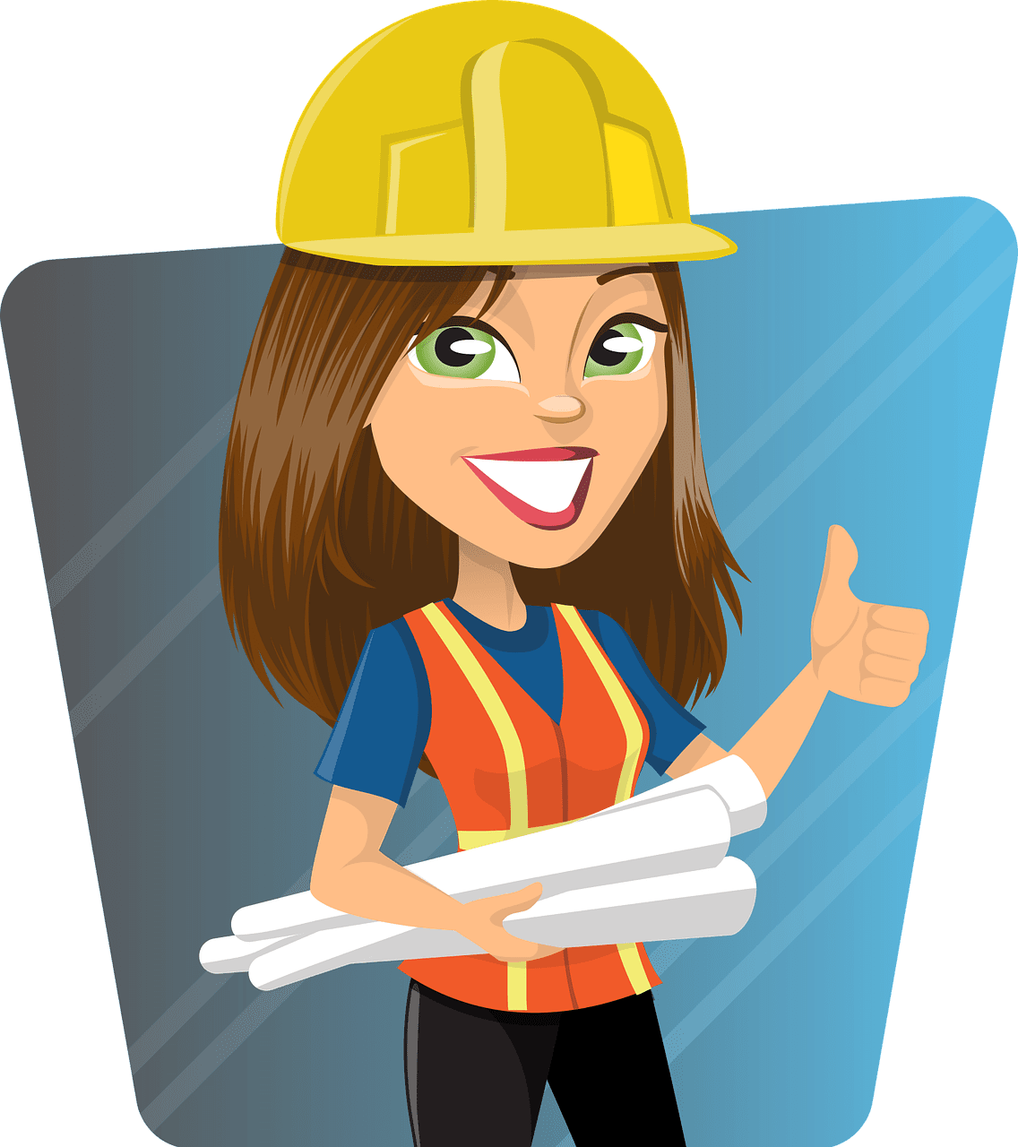 Health and safety definition engineer woman clipart image