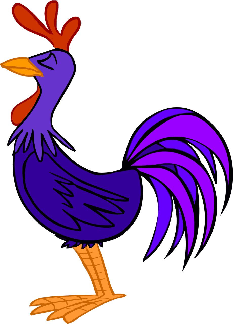 Rooster pin page clipart image 2