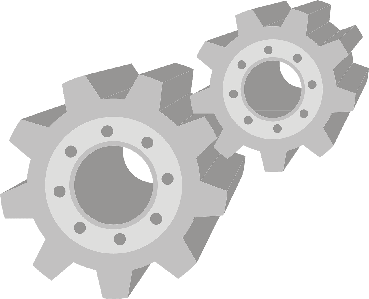 Gear two mechanical vector graphic clipart