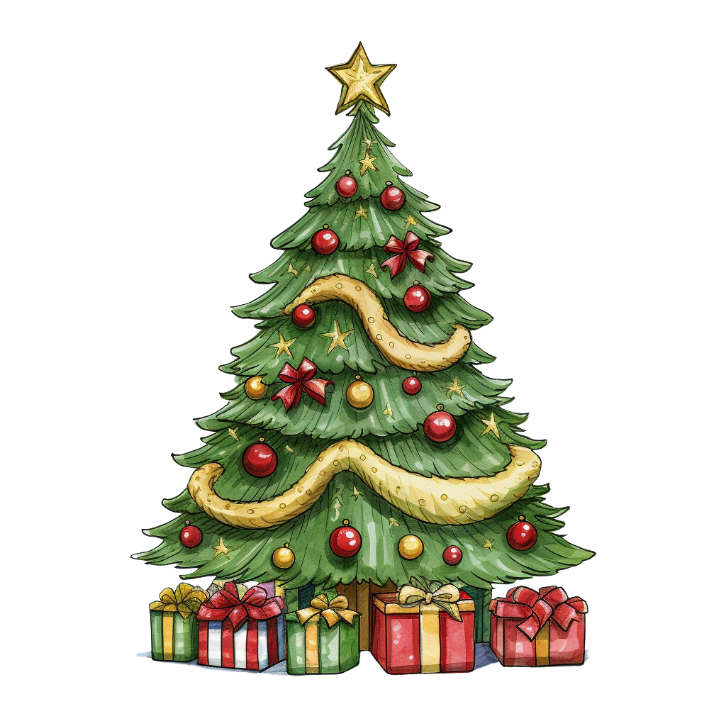 Cute christmas tree clipart printable background