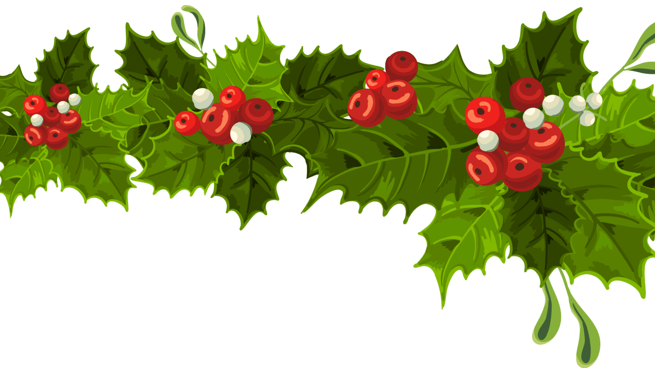 Christmas long mistletoe decoration clipart image 2