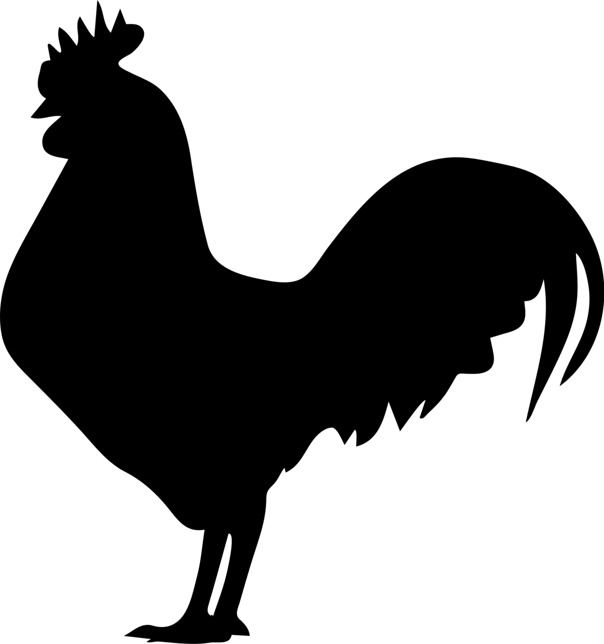 Rooster silhouette for stenciling clipart background