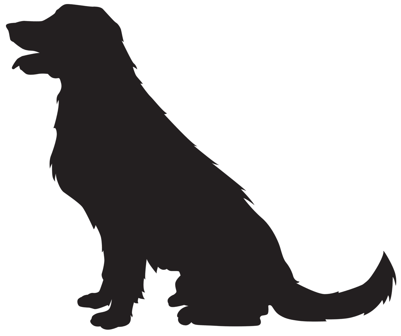 Puppy dog silhouette clipart image