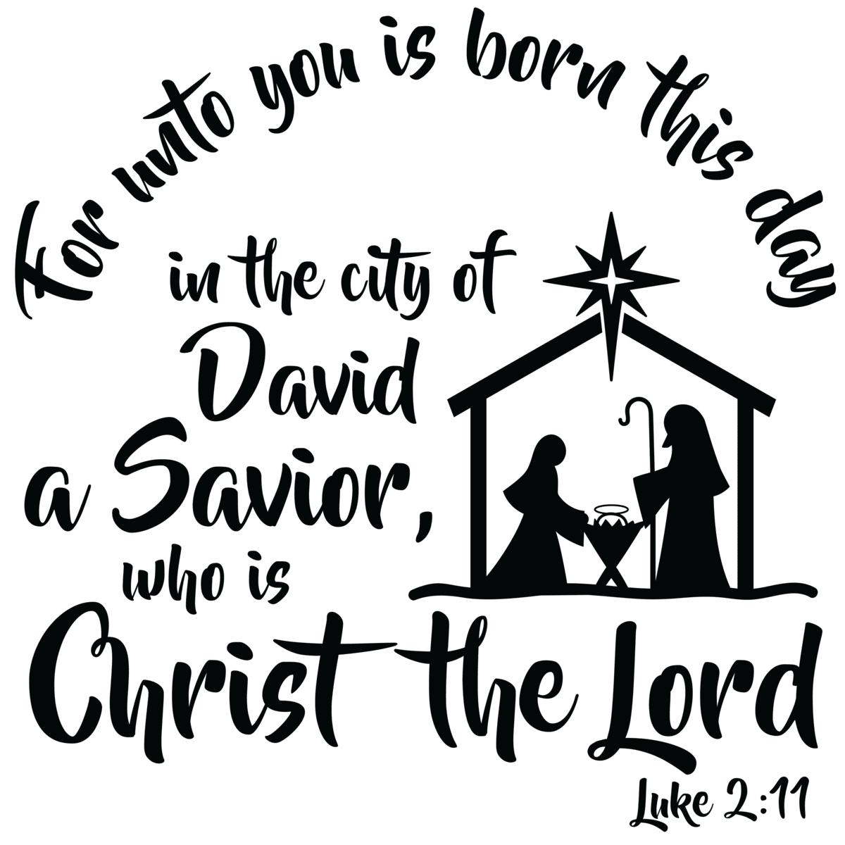 Nativity for unto you is born this day clipart photo