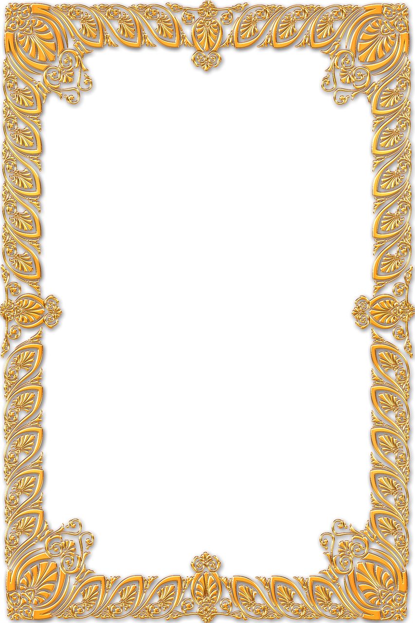 Picture frame ornate gold image clipart