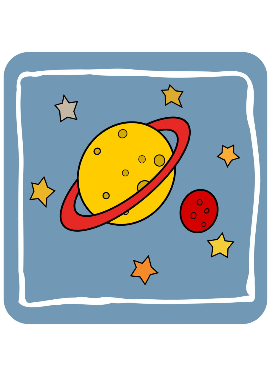 Space yellow planet clipart logo