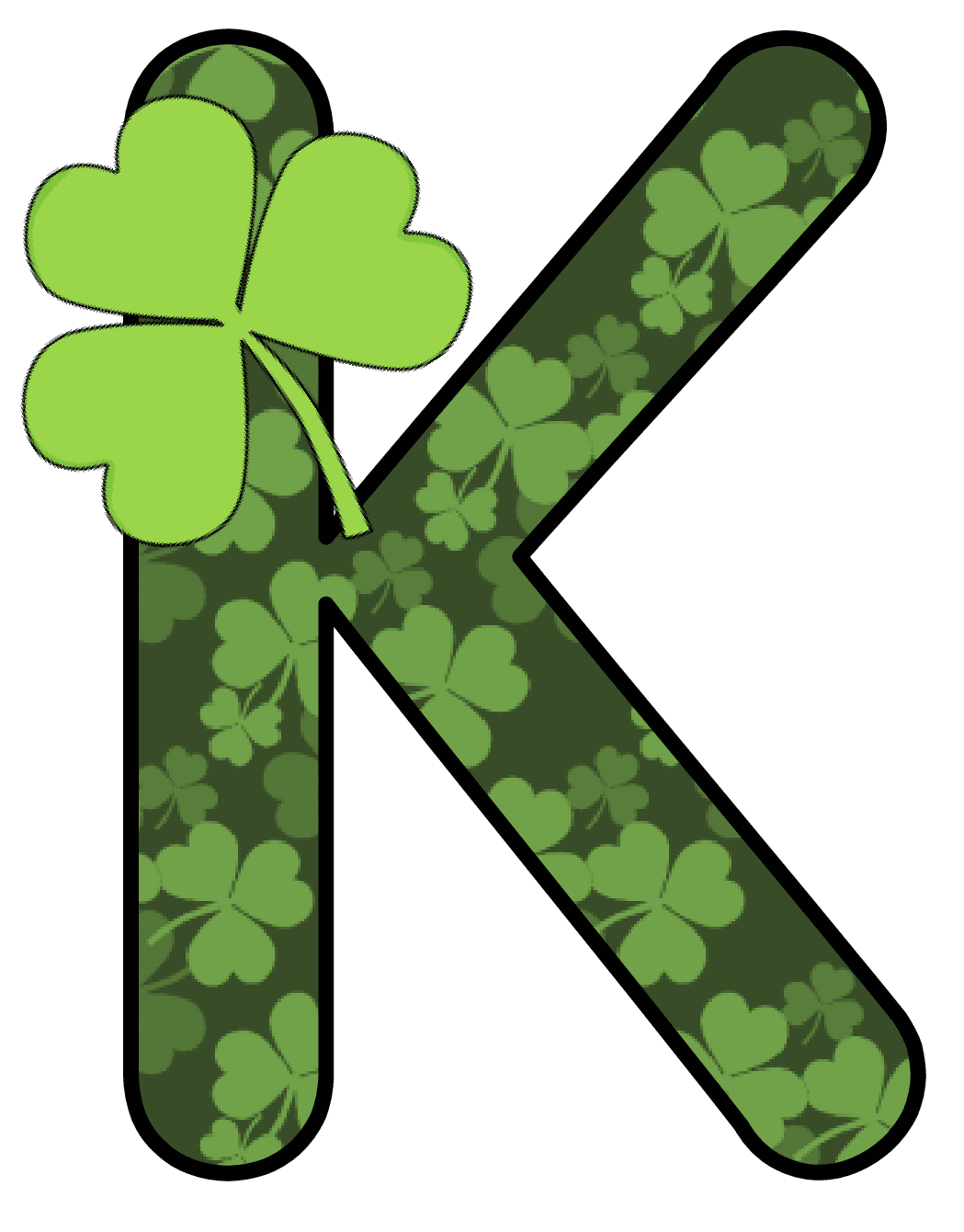 Clover pin page clipart image 3