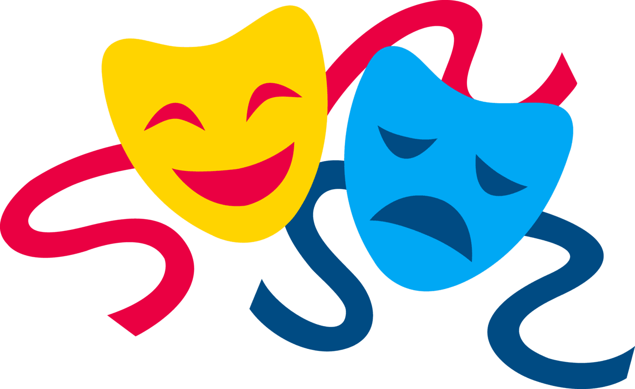 Smile edy and tragedy masks clipart logo