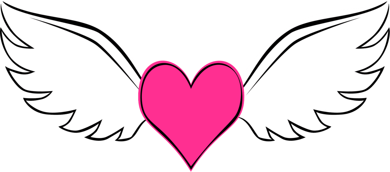 Angel wings winged heart art for digital scrapping tattoo designs clipart clip art