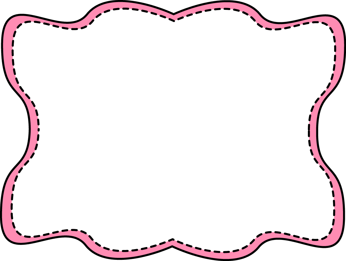 Pink wavy stitched frame clipart image