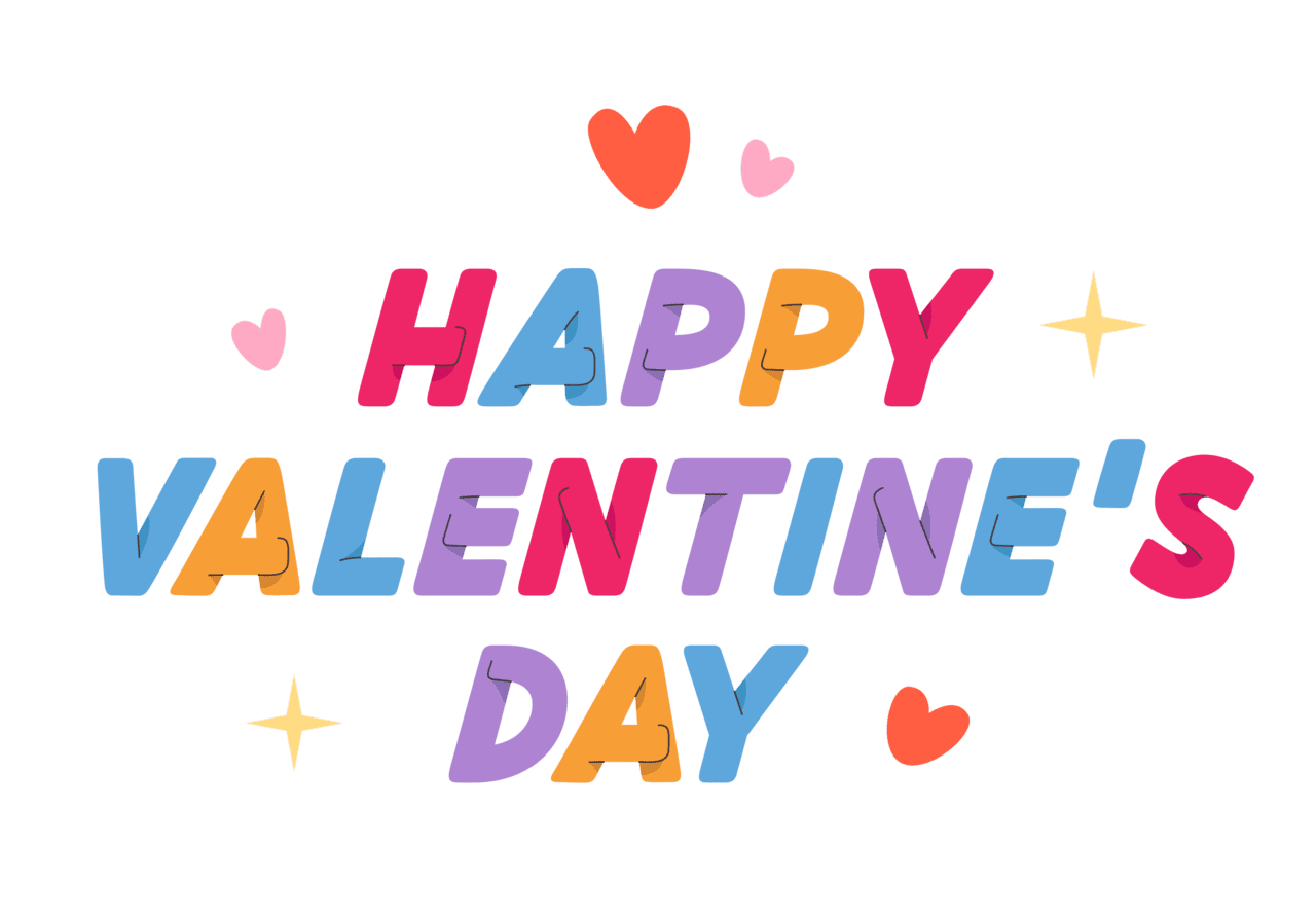 Happy valentines day valent letter with hearts clipart logo