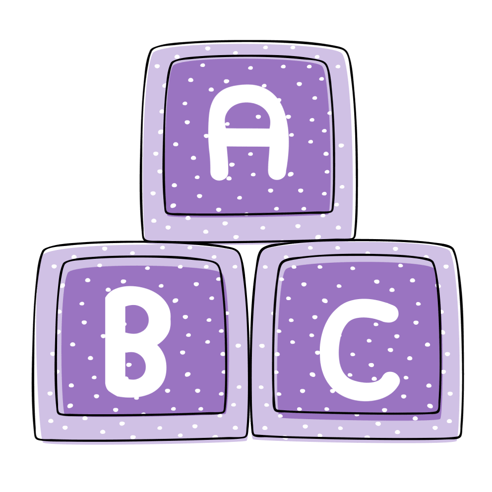 Letters and absolutely the cutest baby shower clipart vector