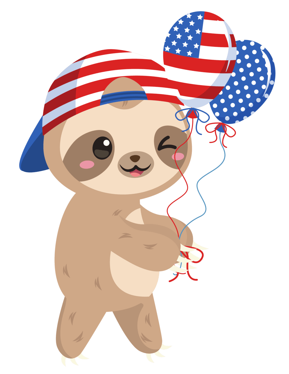 Sloth animals ready to press dtf transfers clipart logo